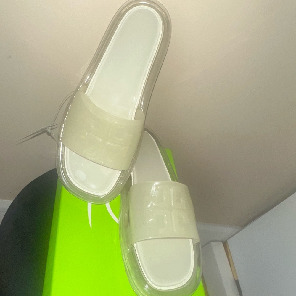 Tory Burch Clear Jelly Slide Sandals